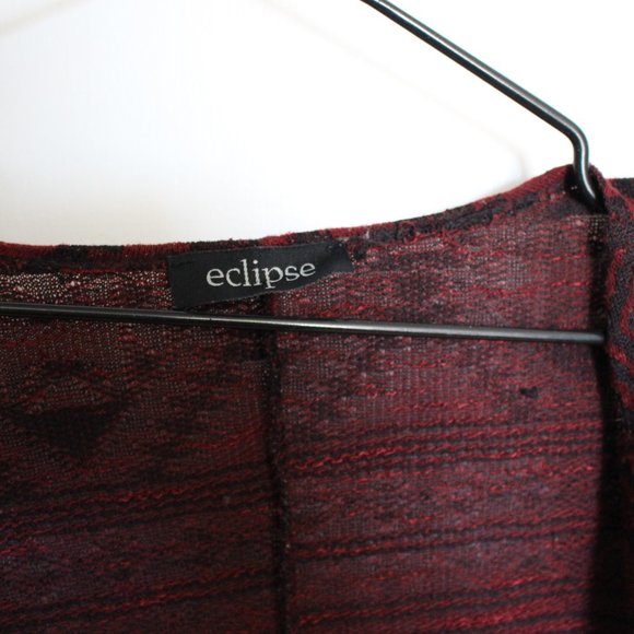 Black and Burgundy Aztec Print Cardigan - Picture 4 of 7